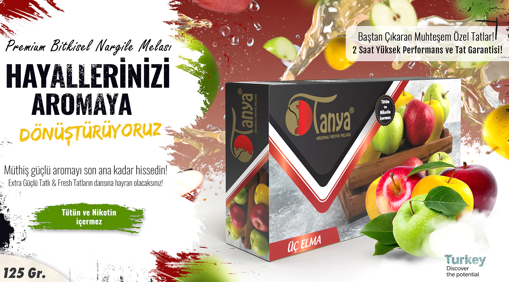 THREE APPLES Hookah Molasses 125Gr.